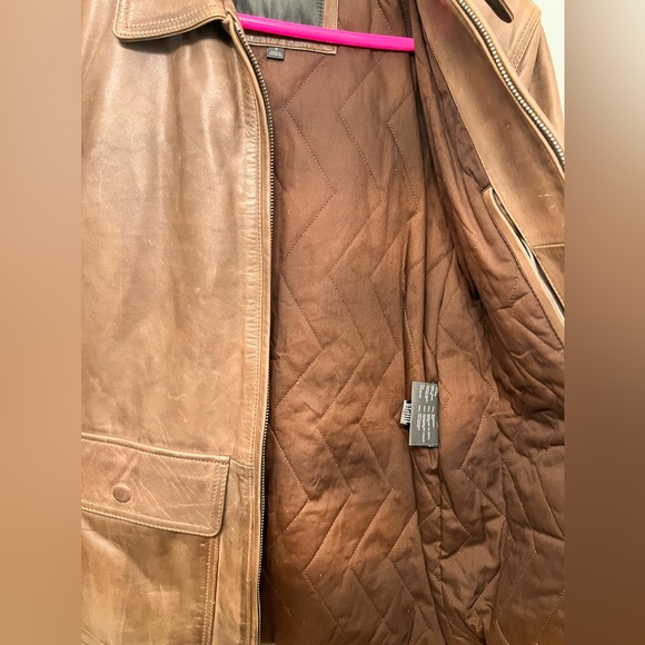 Marc New York mens size small, chocolate brown leather three-quarter jacket - Picture 6 of 7
